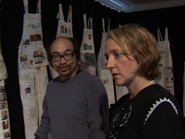 Andy Kee and Sarah Pickthall at an exhibition